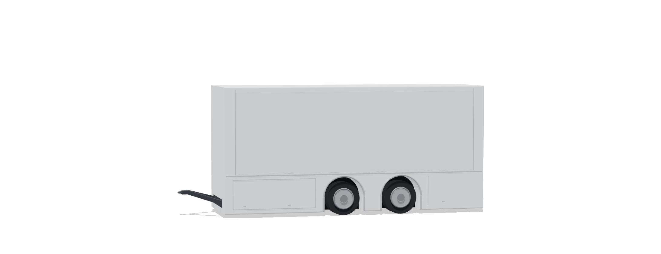 3D-render van de Drawbar Double Deck-aanhanger